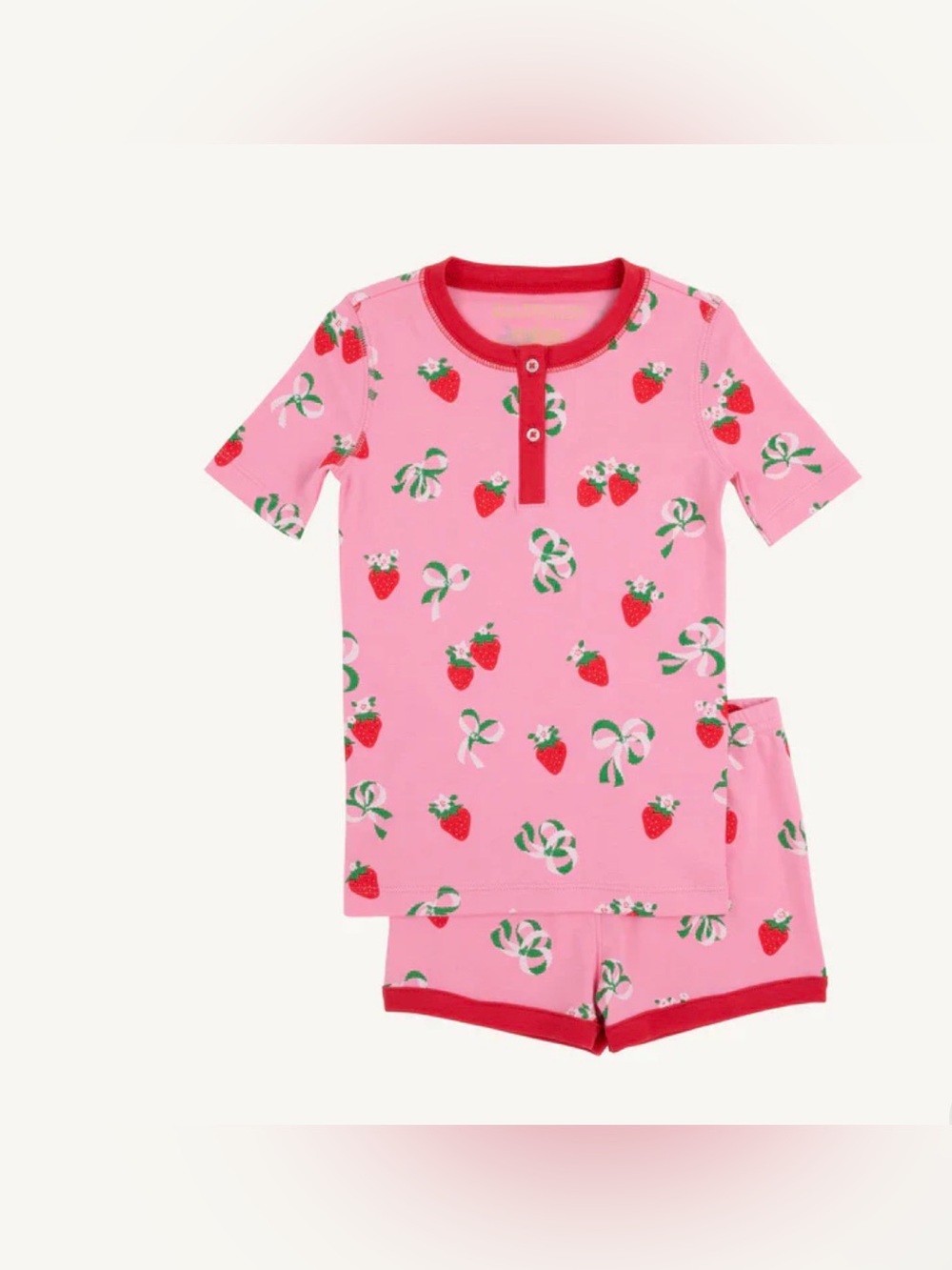 The Beaufort Bonnet Company BOW AND BERRY (PINK) SARA JANE'S PJ SHORT SET